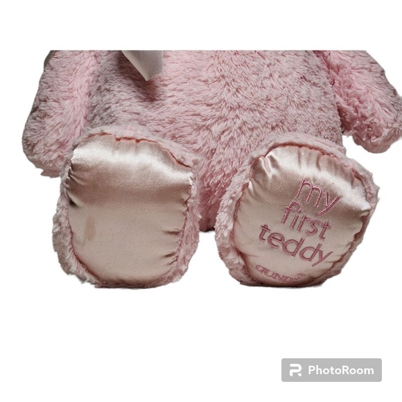 Gund Baby My First Teddy Bear Pink Girl Large Plush Stuffed Animal Toy Satin - Picture 4 of 8